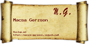 Macsa Gerzson névjegykártya